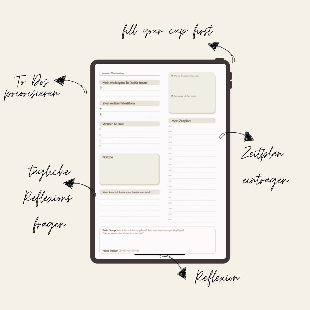 Minimalistischer Tagesplaner (digital)